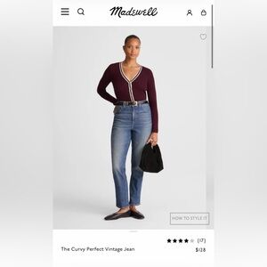 Madewell Curvy Perfect Vintage Jean